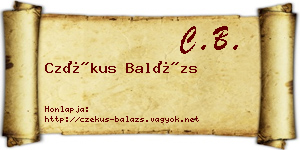 Czékus Balázs névjegykártya